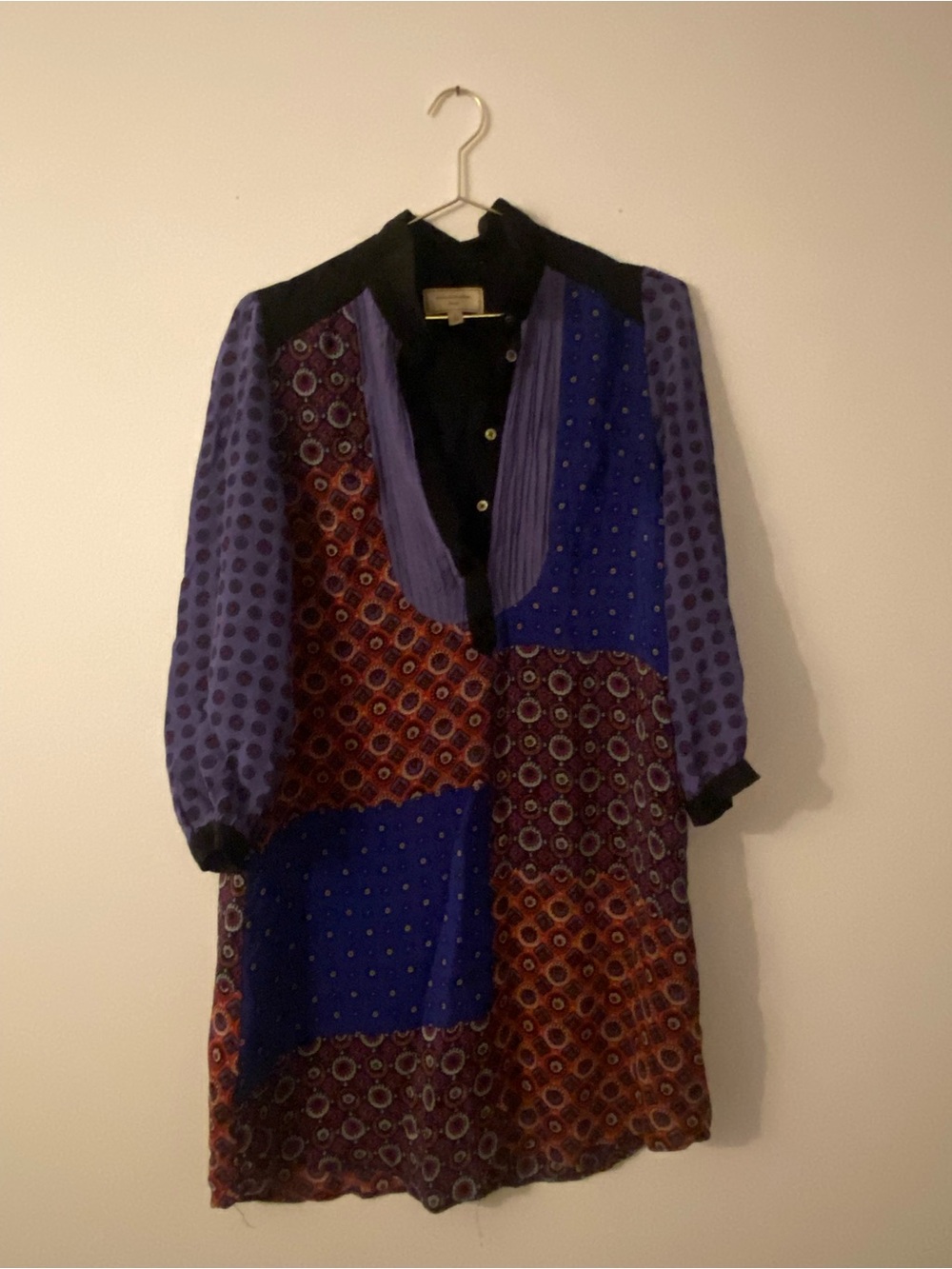 Boho Patchwork Purple and Blue Women’s Dress